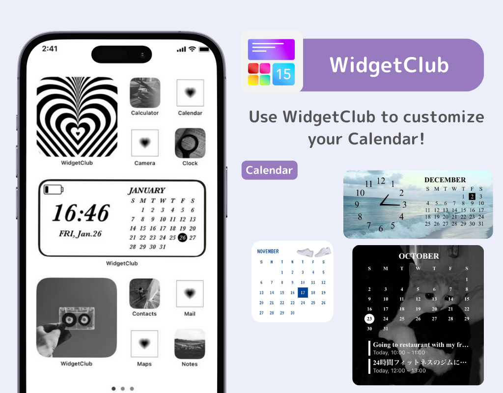 #5 kép a Havi naptári widget megjelenítéséről az iPhone kezdőképernyőjén