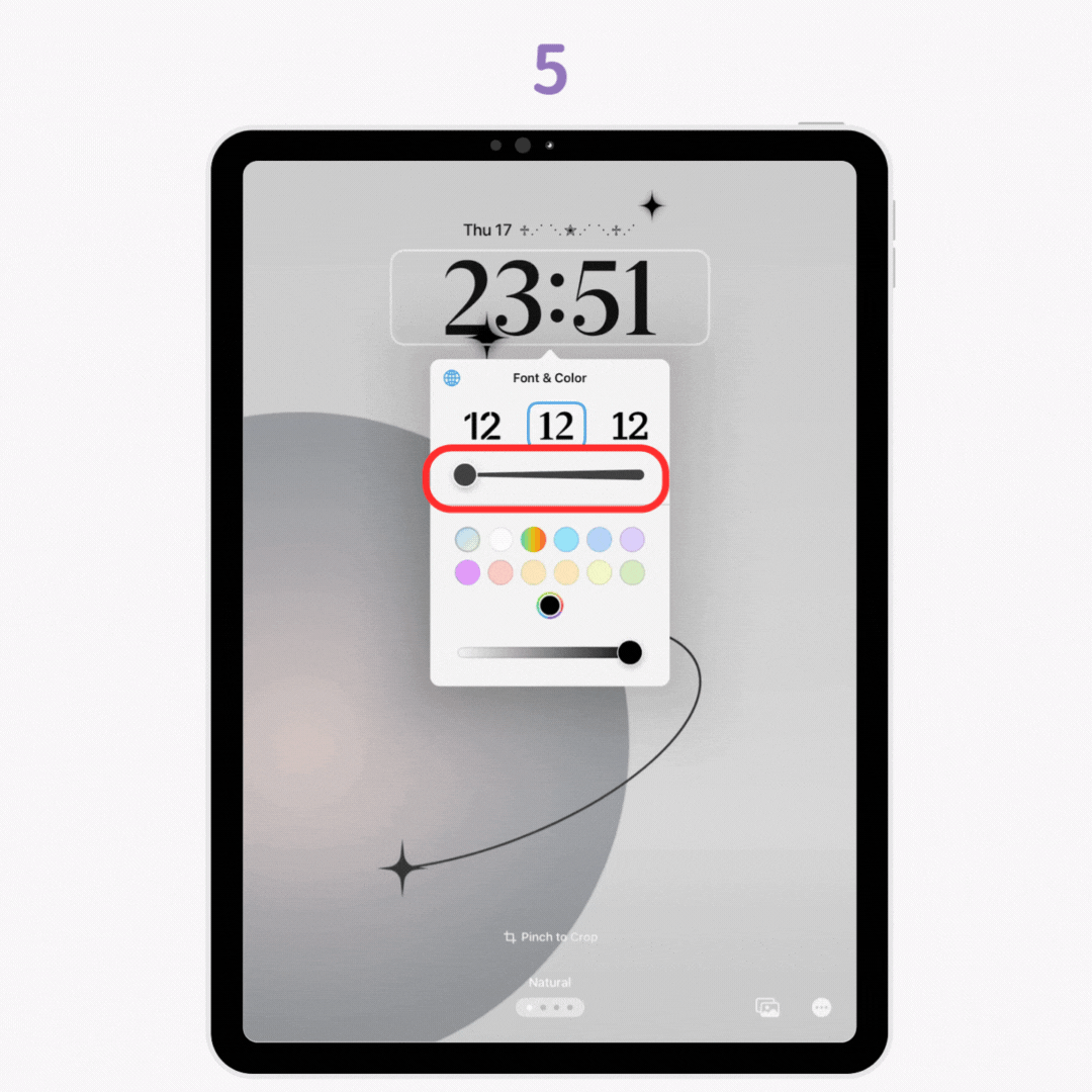 #1 image of Customize Clock on iPad Lock Screen