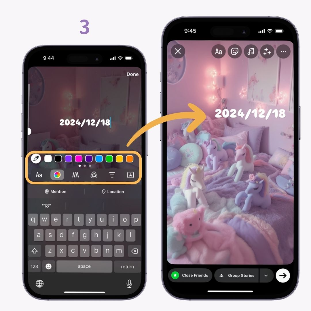 #1 รูปภาพของวิธีเพิ่มวันที่มีสไตล์ลงใน Instagram Story