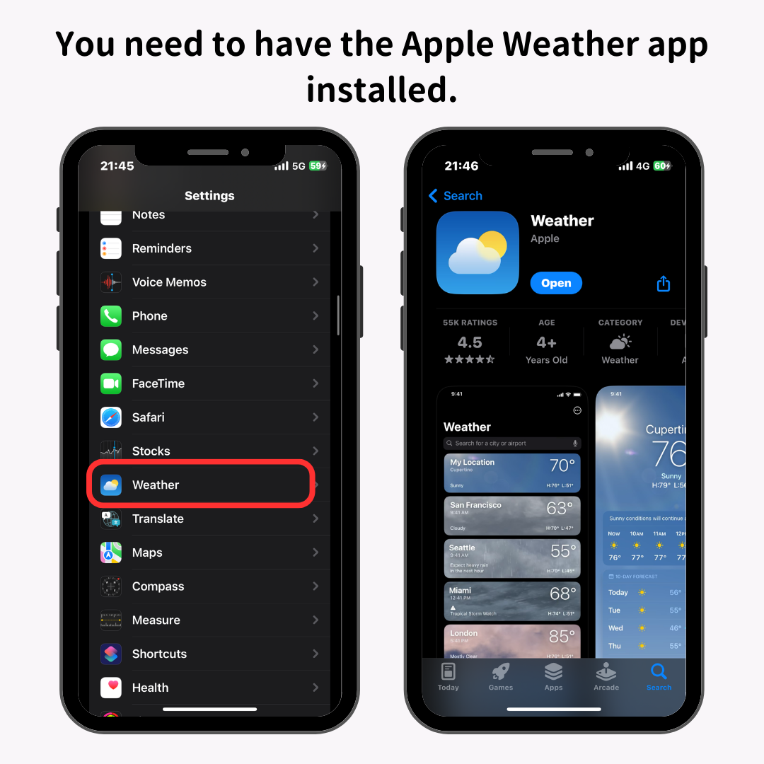 Таны iPhone цоожны дэлгэц дээр Цаг агаар харуулах №11 зураг! Дэлгэцийн зураг дээр цаг агаар харуулах аргууд
