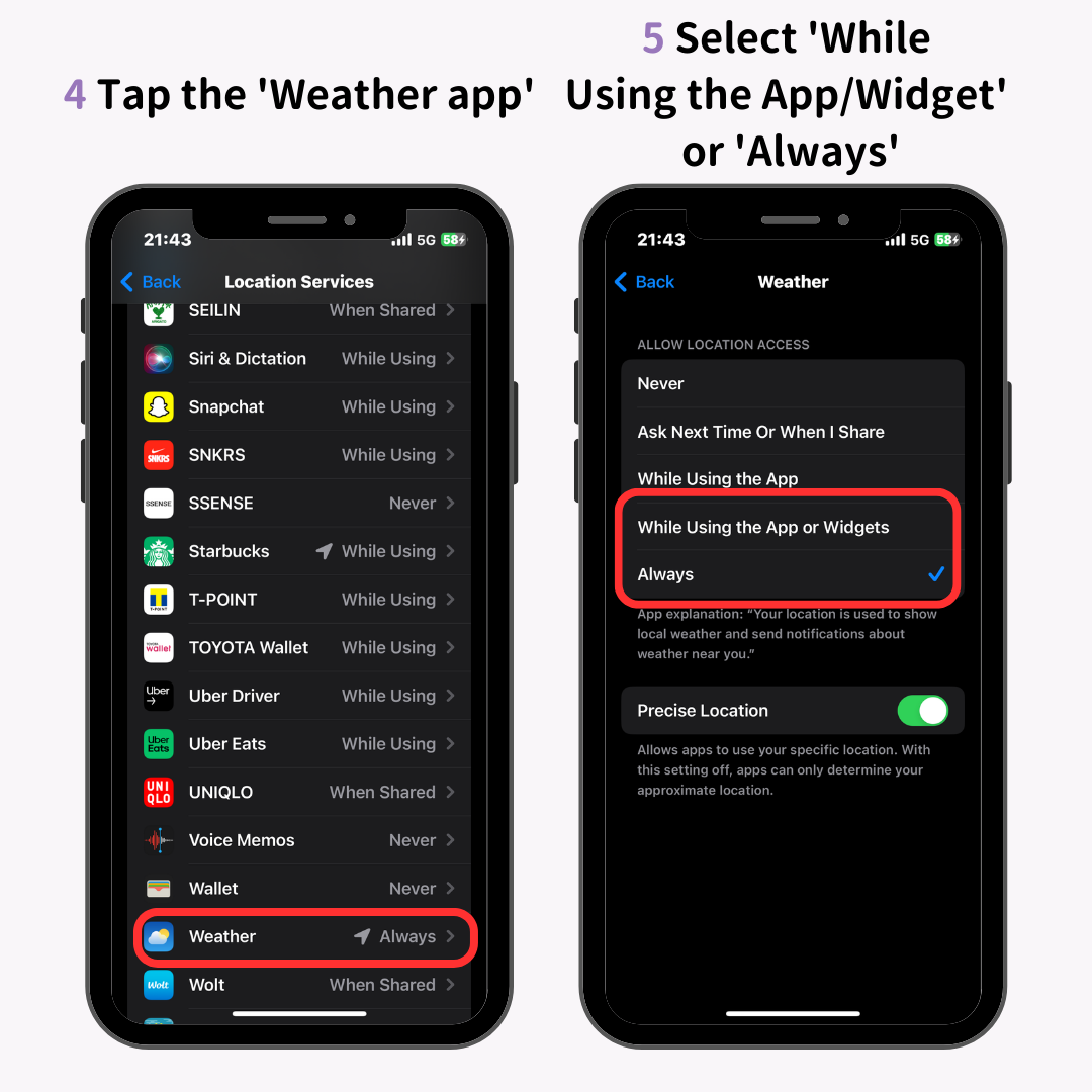 iPhone 잠금 화면에 날씨 표시 #7 이미지! 배경화면에 날씨를 표시하는 방법