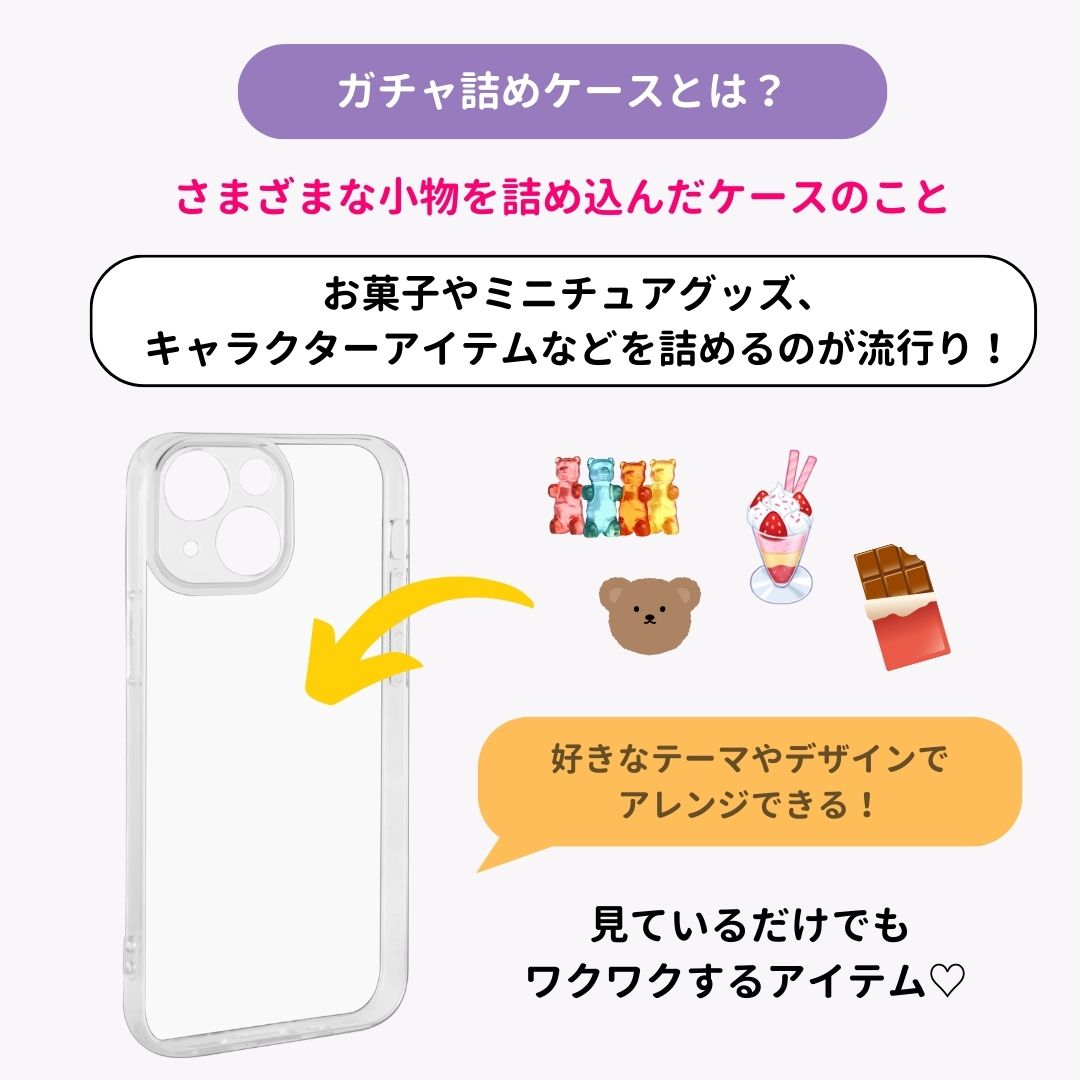 ガチャ詰めスマホケースがかわいい！トレンドのおしゃれなスマホケースを紹介♡の画像1枚目