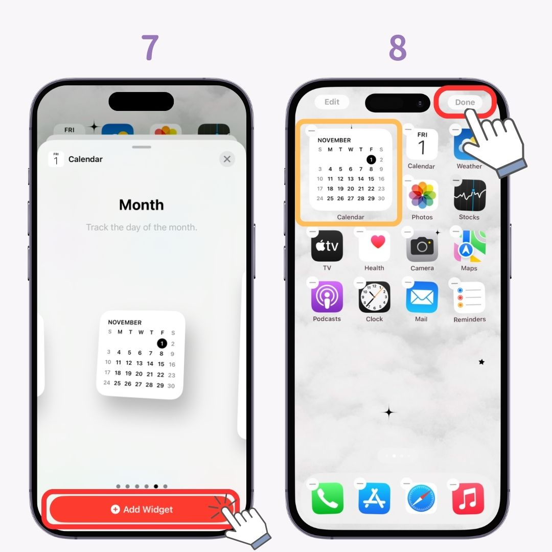 #1 image of How to Add Stylish Calendar Widgets 【iOS / Android】