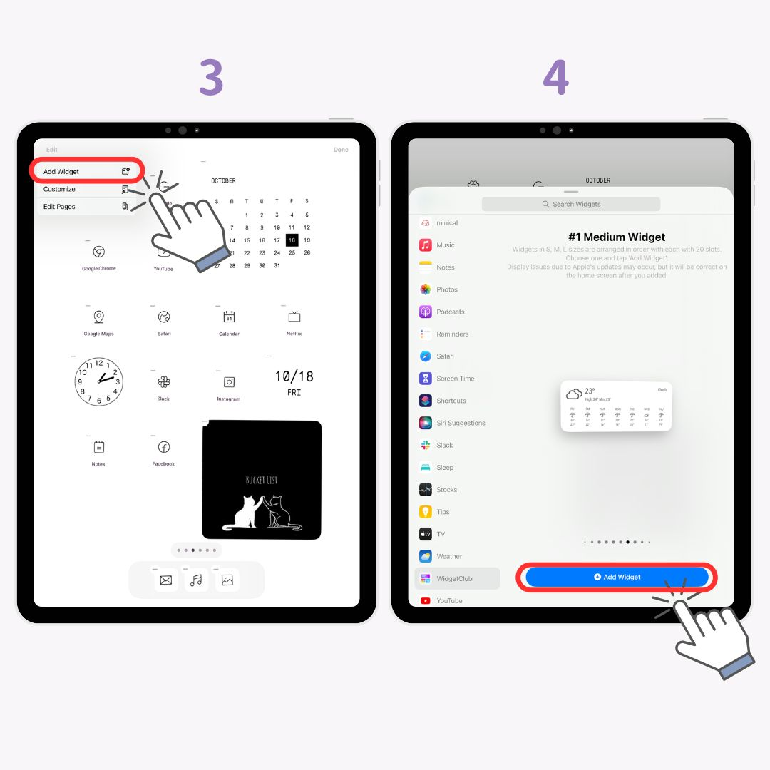 #1 圖片：如何將小工具新增至 iPad 主螢幕