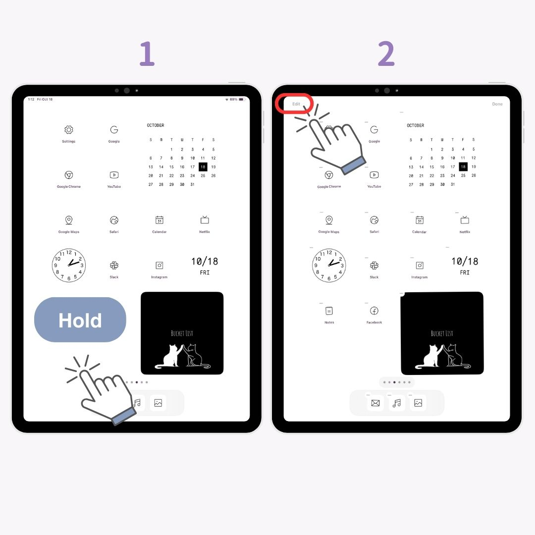 #1 圖片：如何將小工具新增至 iPad 主螢幕