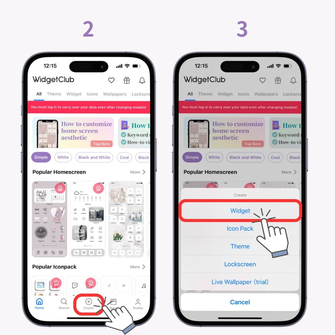 iPhone əsas ekranına Widget əlavə etmək üçün №1 şəkil