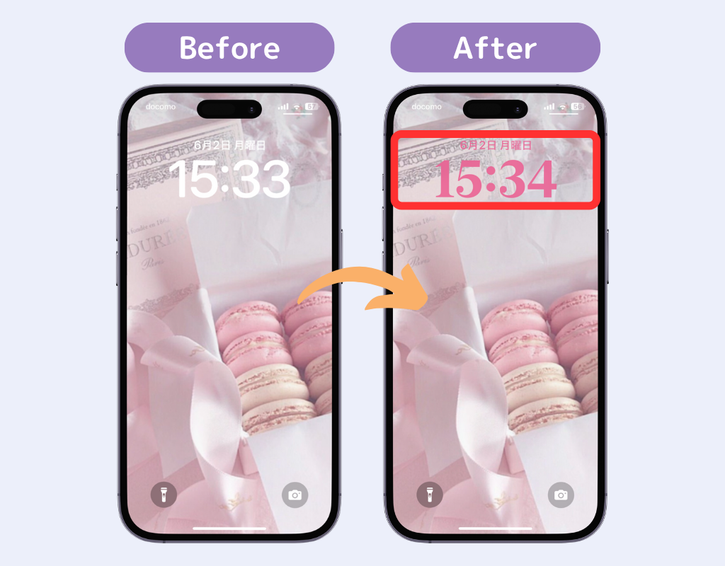 iPhoneのロック画面をカスタマイズする方法！時計の色やウィジェットもの画像2枚目