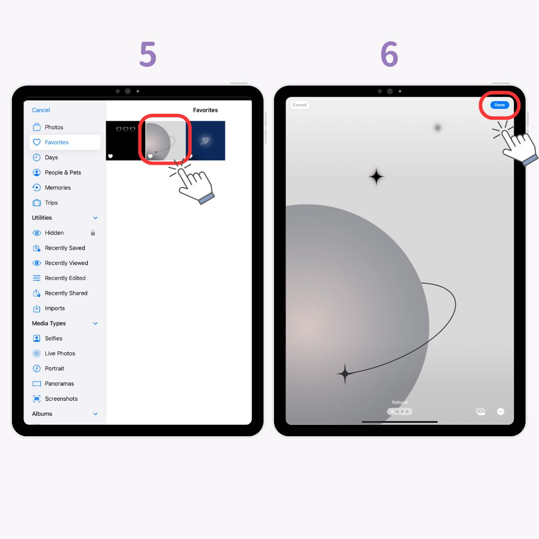 Image n°1 de l'iPad : Comment modifier l'arrière-plan de l'écran de verrouillage et de l'écran d'accueil