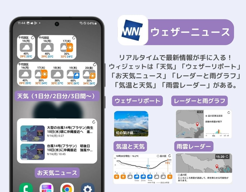 Androidスマホに天気ウィジェットを追加する方法！の画像3枚目